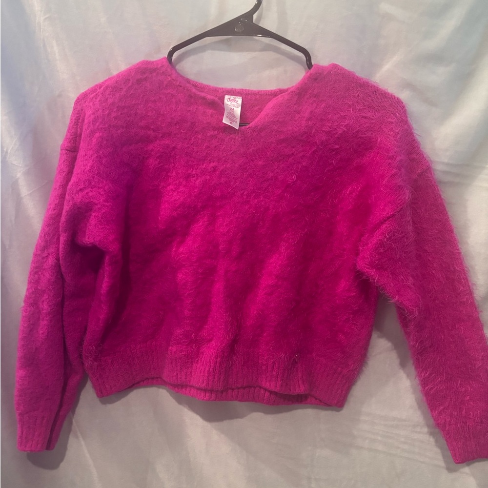 Justice Vibrant Pink Fuzzy Sweater